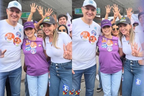 Ao lado de Denake e Yandra, Fábio Henrique candidato a deputado estadual faz carreata neste domingo (23) no Grande Rosa Elze e arrasta multidão em São Cristóvão