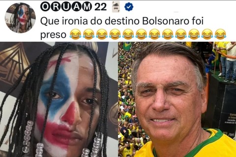 MC ACUSADO DE VÍNCULO COM "CV" FAZ POST IRÔNICO SOBRE PRISÃO DO BOLSONARO