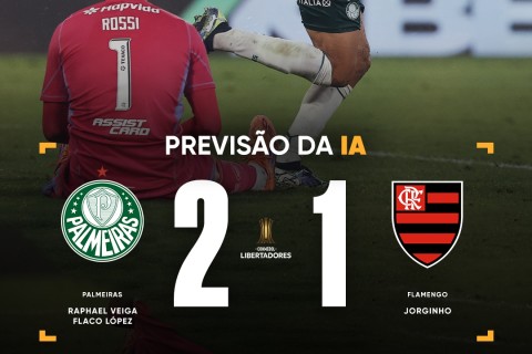 IA prever vitória do Palmeiras sobre o Flamengo